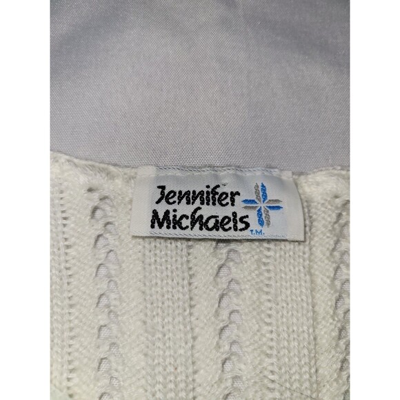 Vintage 80s Open Knit Striped Sweater Shirt Womens Medium Oversized Top - Picture 10 of 10